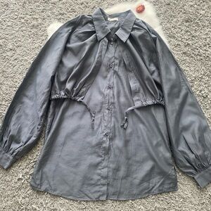 By Andrin Charcoal Button-Up Shirt